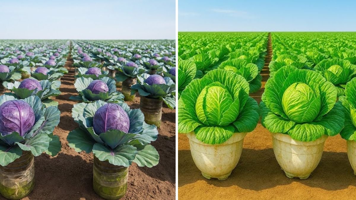 Simple Bottle Gardening Hack for Big Cabbage Heads