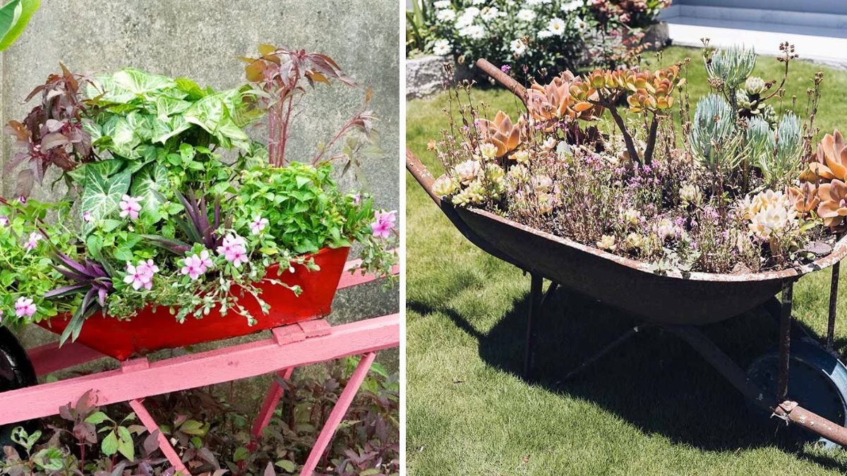15 Amazing DIY Wheelbarrow Flower Planter Ideas for Your Yard