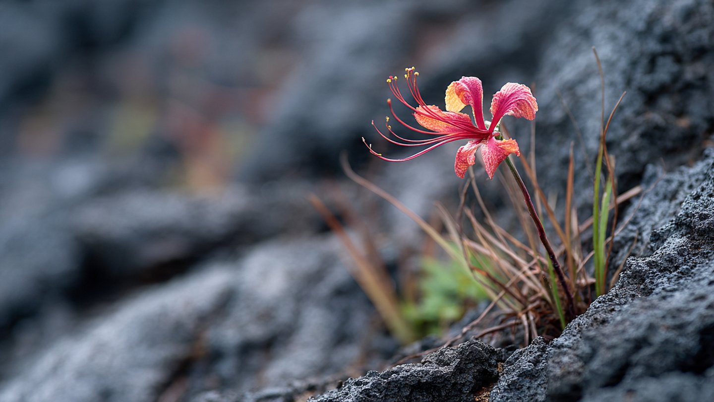 How Did a Flower Thrive After Surviving a Volcano?