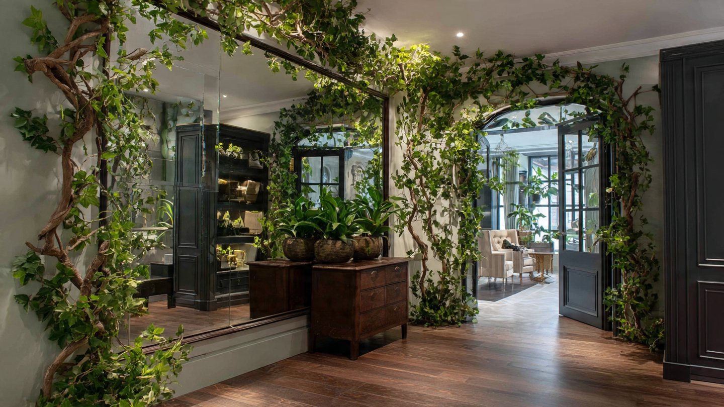 Can You Transform a Large Mirror with Creeping Green Vines for a Stunning Look?