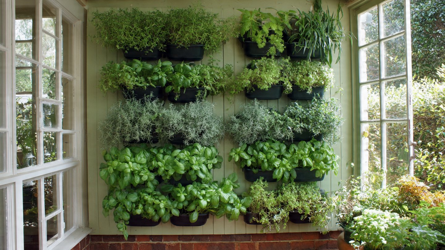 How Can You Create a Vertical Herb Garden on Your Sunny Kitchen Door?