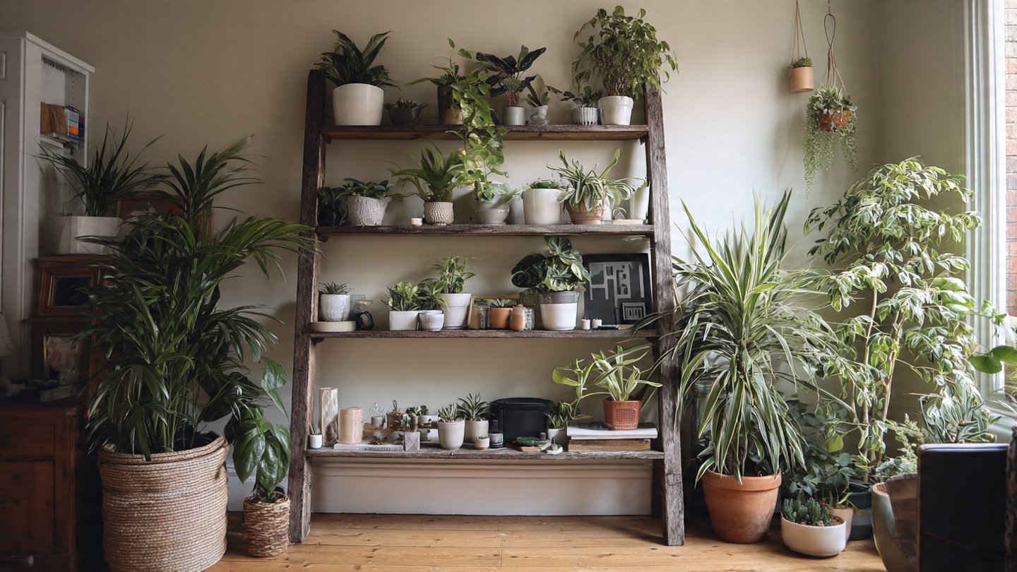 How to Use Ladder Shelves for a Stunning Plant Display